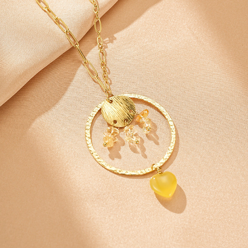 Collier Citrine – Cœur Solaire