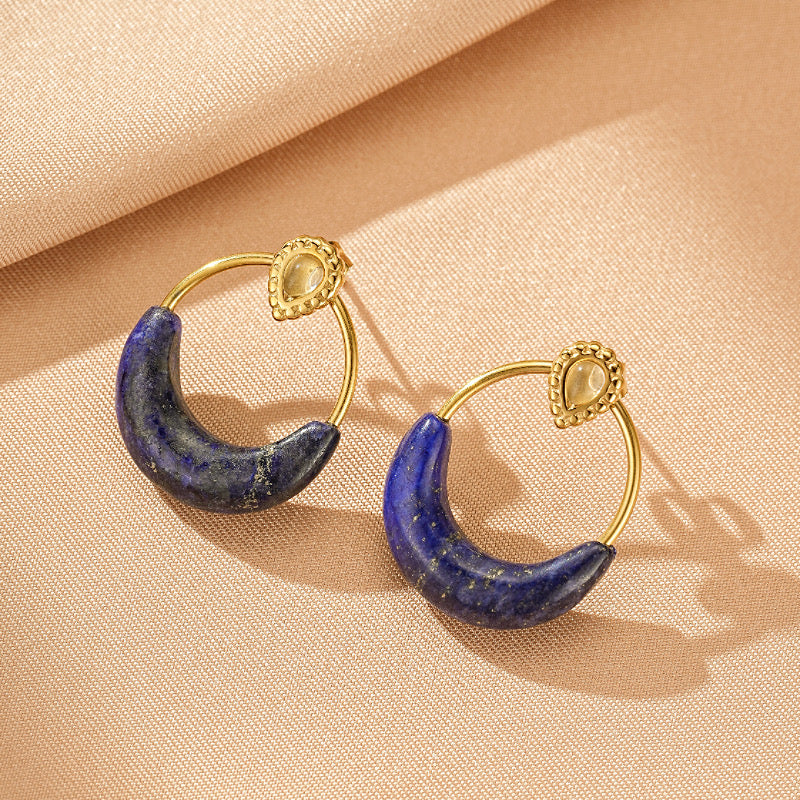 Lapis Lazuli / Tiger's Eye Earrings – Lunar Radiance