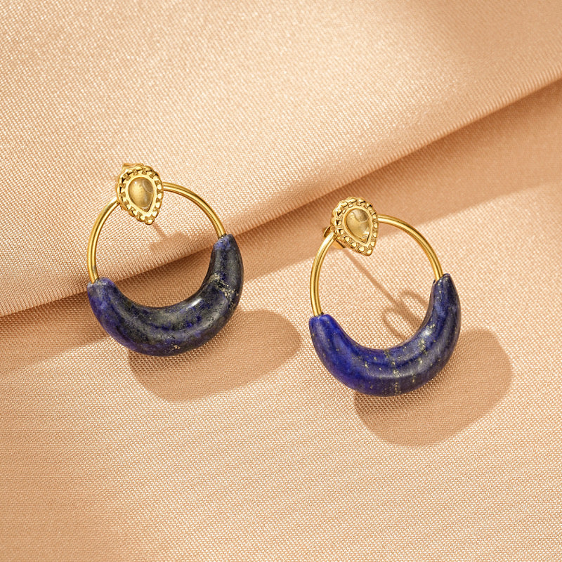 Lapis Lazuli / Tiger's Eye Earrings – Lunar Radiance