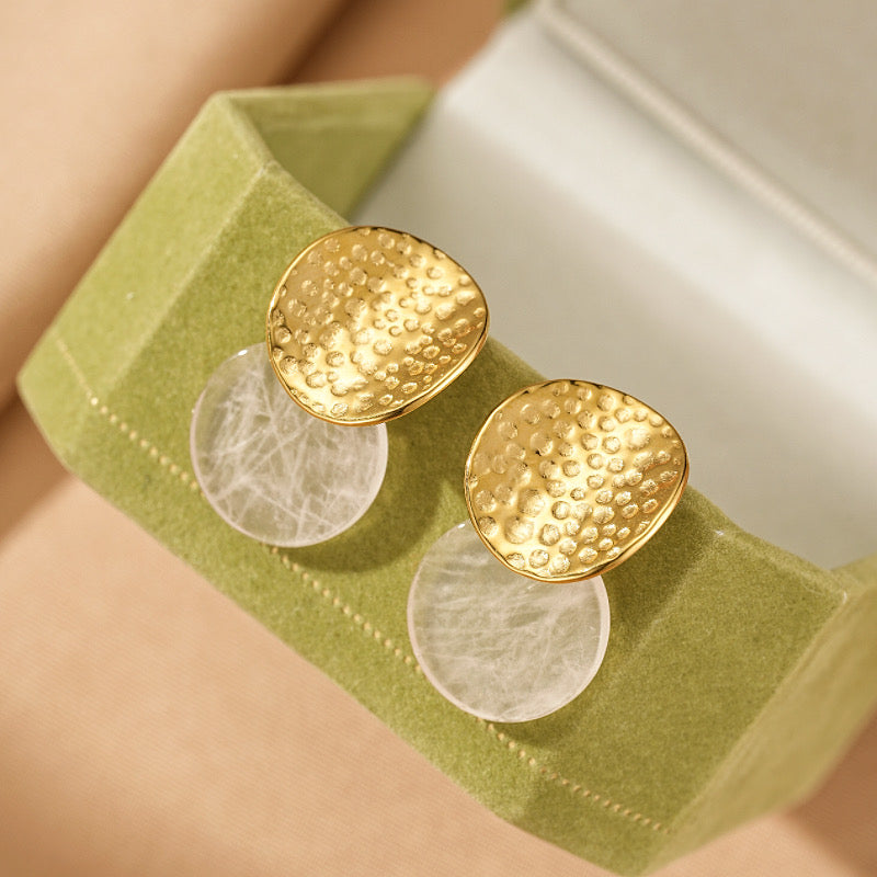 Boucles d'Oreilles Pierres Naturelles – Chic Géométrique