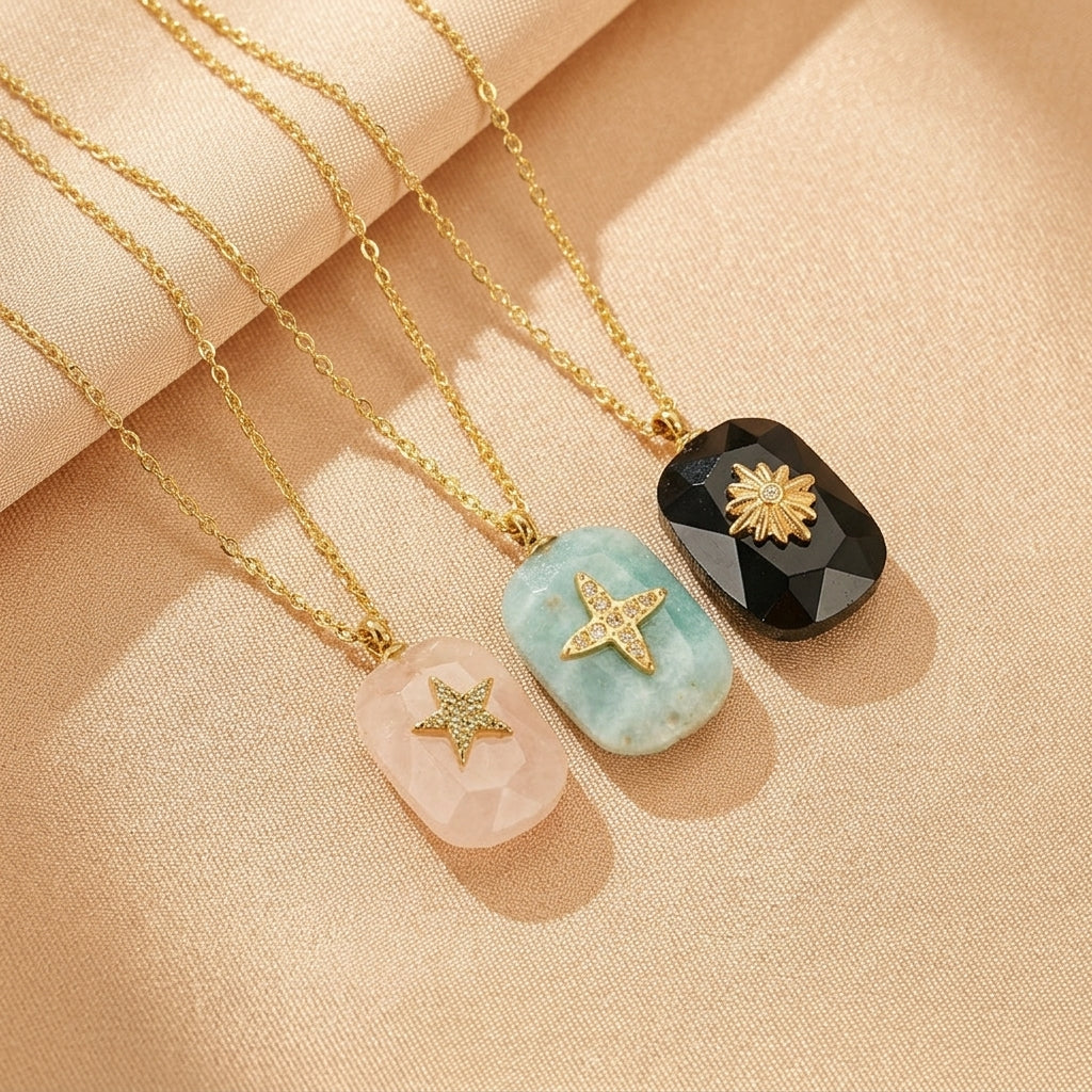 Collier Pierres Naturelles – Éclat Mystérieux