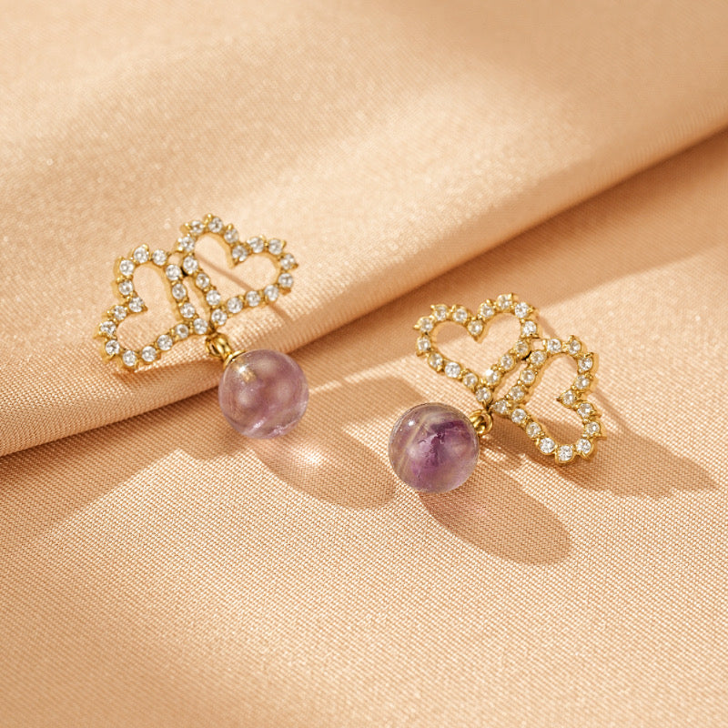 Boucles d'Oreilles Aventurine – Cœur Verdoyant