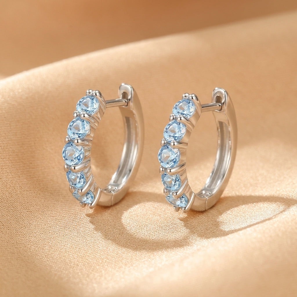 Boucles d'oreilles Topaze – Bienveillance Céleste, Argent