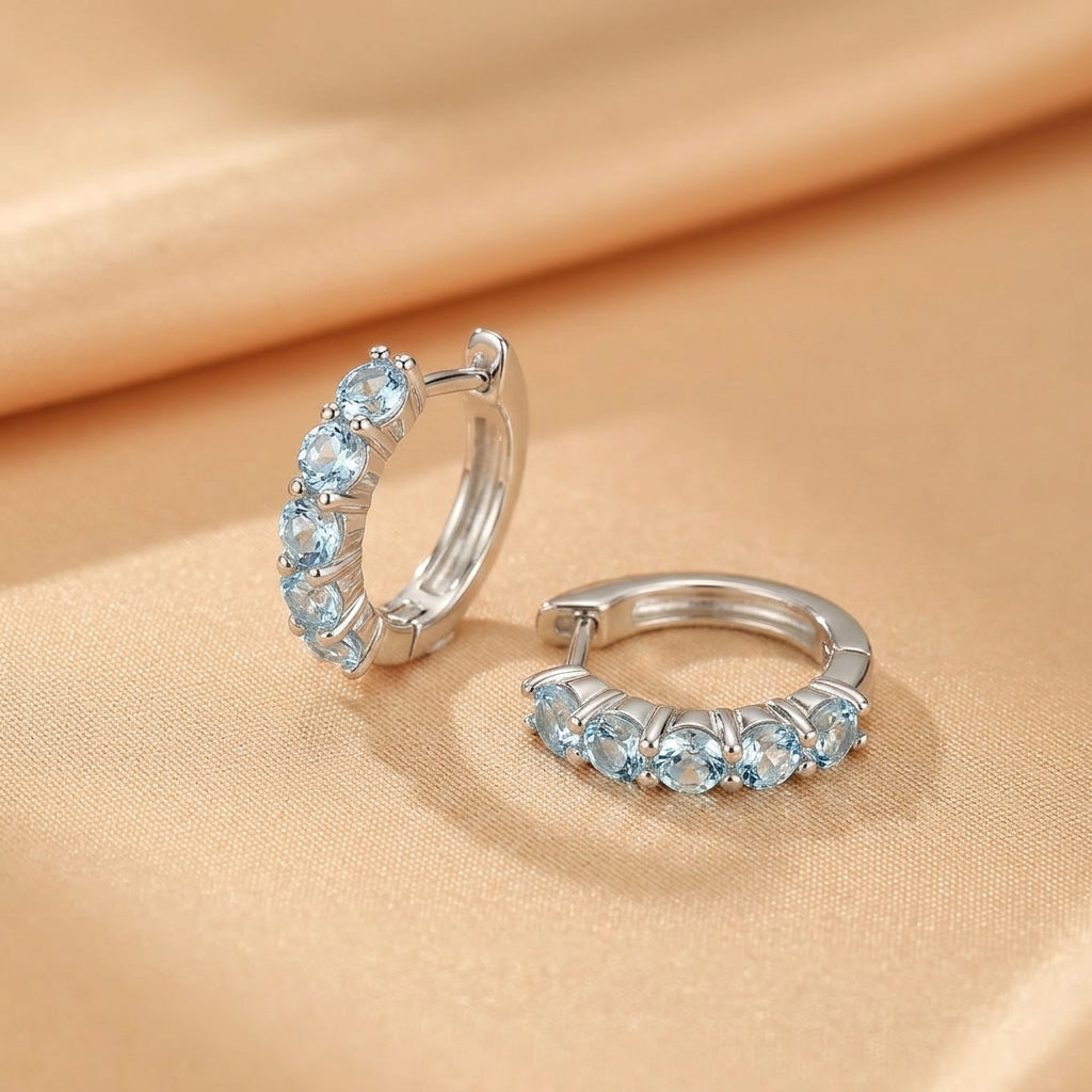 Boucles d'oreilles Topaze – Bienveillance Céleste, Argent