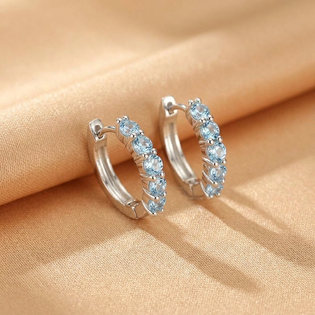 Boucles d'oreilles Topaze – Bienveillance Céleste, Argent