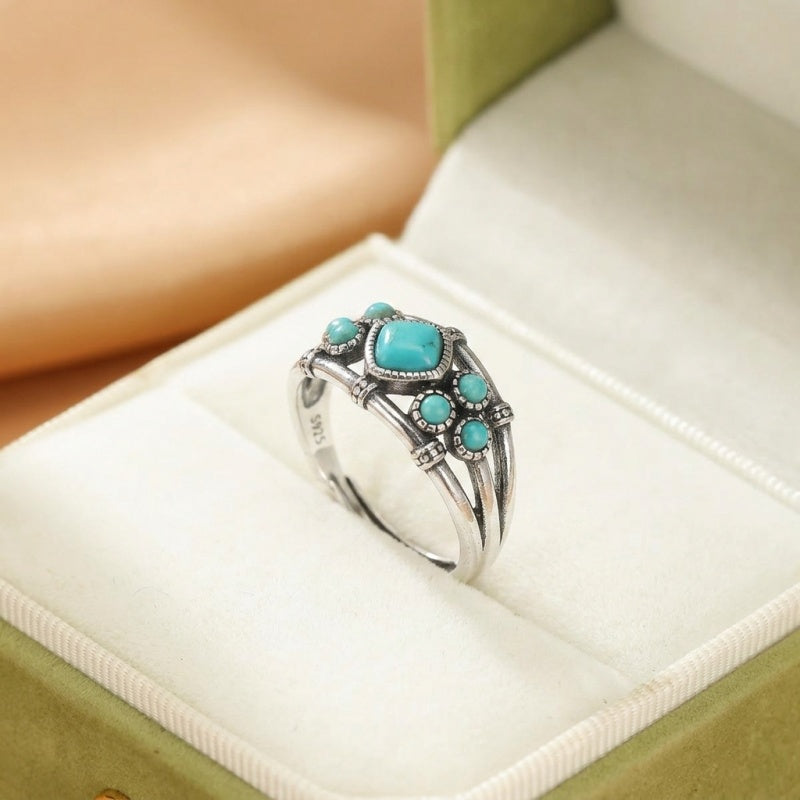 Bague Turquoise – Esprit Nomade, Argent