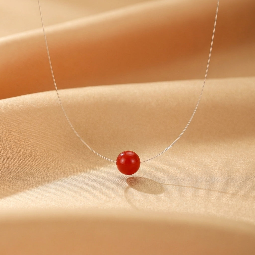 Collier Flottant Cinabre – Goutte de Fortune, Argent