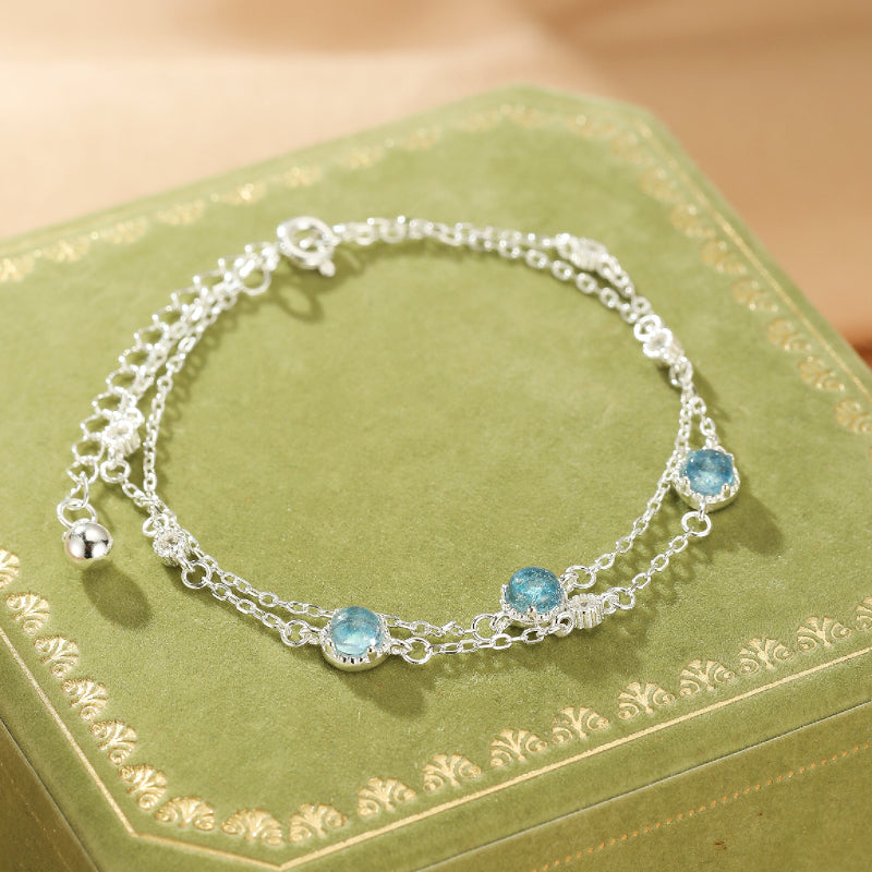 Aquamarine Bracelet – Blue Serenity, 925 Silver