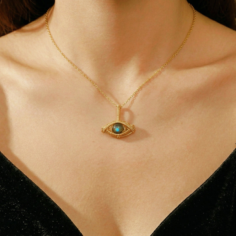 Collier Labradorite – Œil Mystique