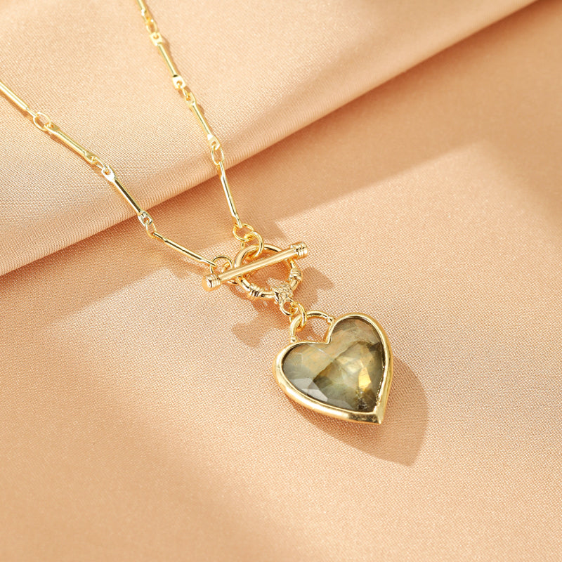 Collier Labradorite – Cœur Heureux