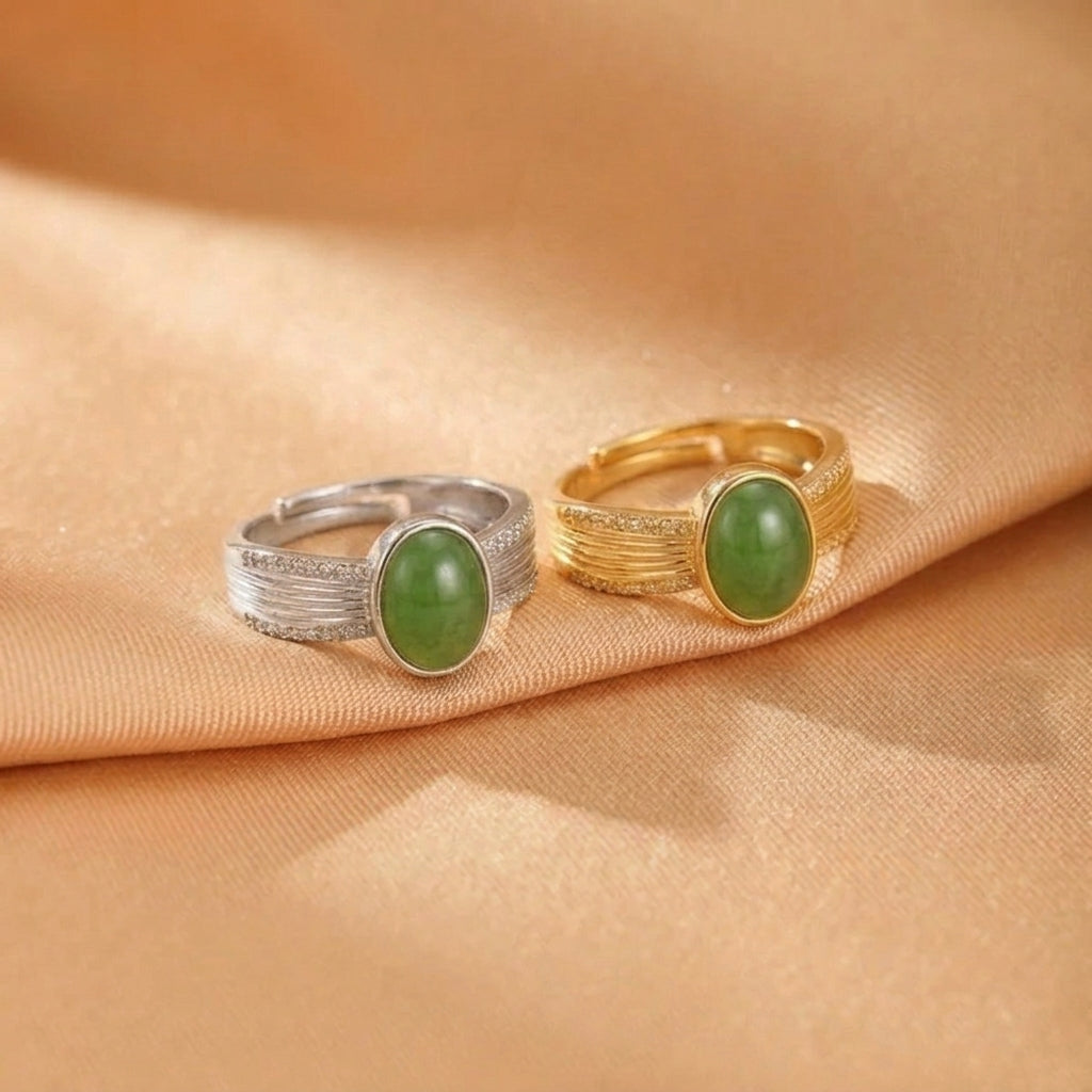 Bague Jade Vert – Héritage Céleste, Argent
