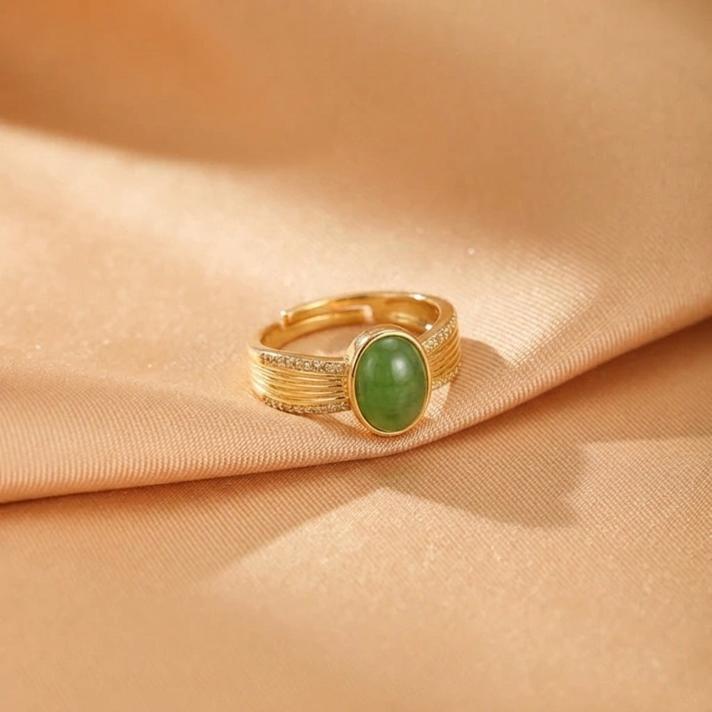 Bague Jade Vert – Héritage Céleste, Argent