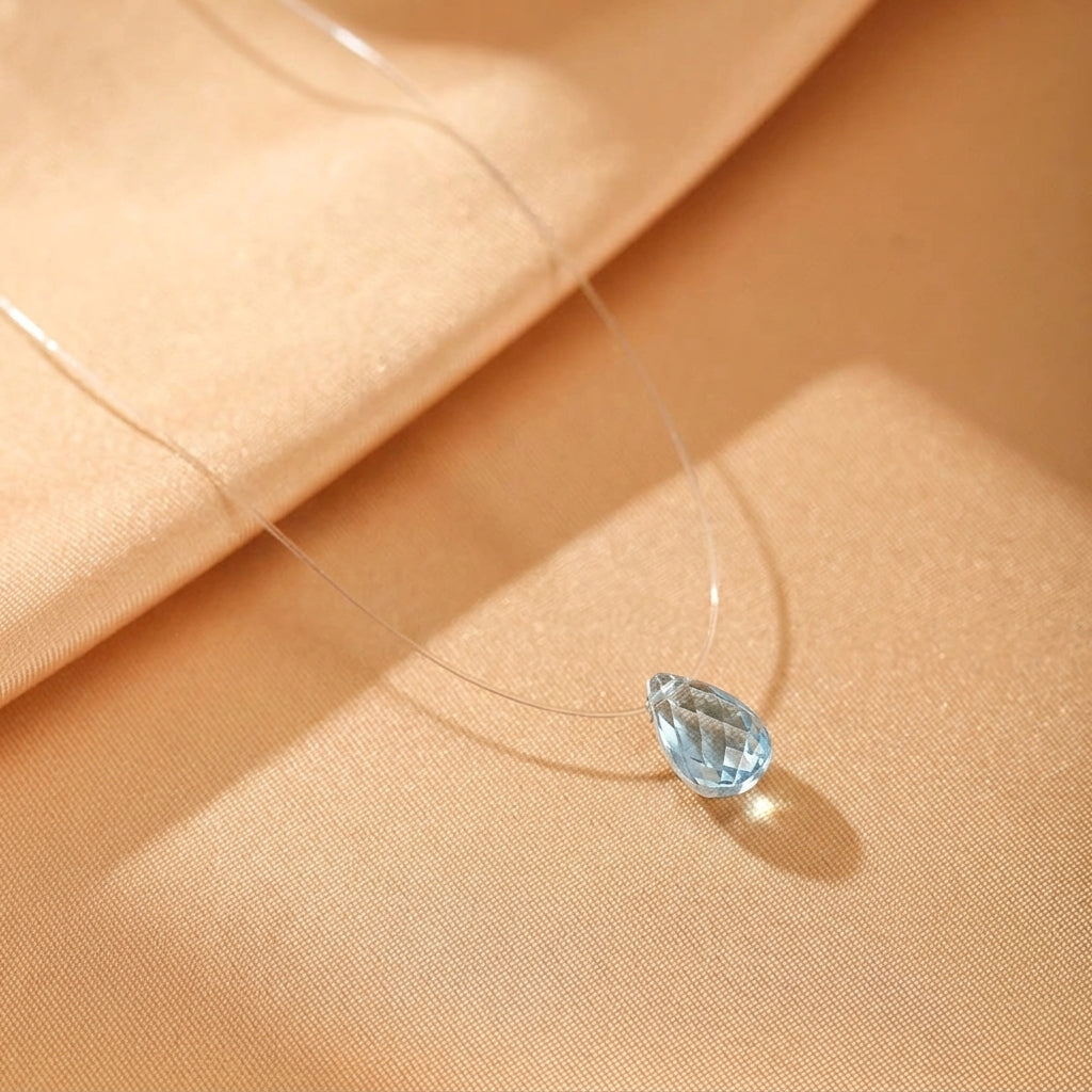 Collier Flottant Citrine, Améthyste, Quartz Clair et Topaze – Fil d’Éclat