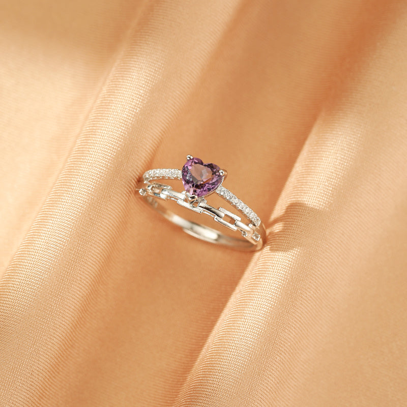 Bague Améthyste – Énergie d’Amour, Argent