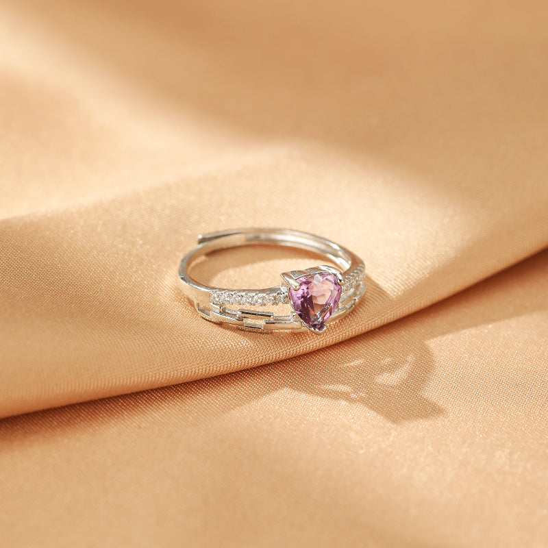 Bague Améthyste – Énergie d’Amour, Argent