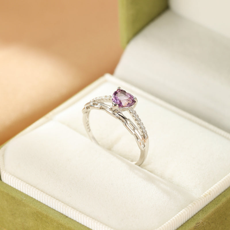 Amethyst Ring – Love Energy, Silver