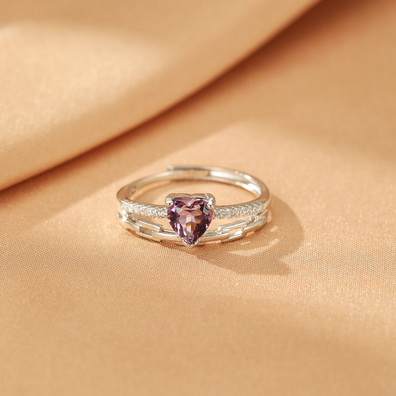 Amethyst Ring – Love Energy, Silver
