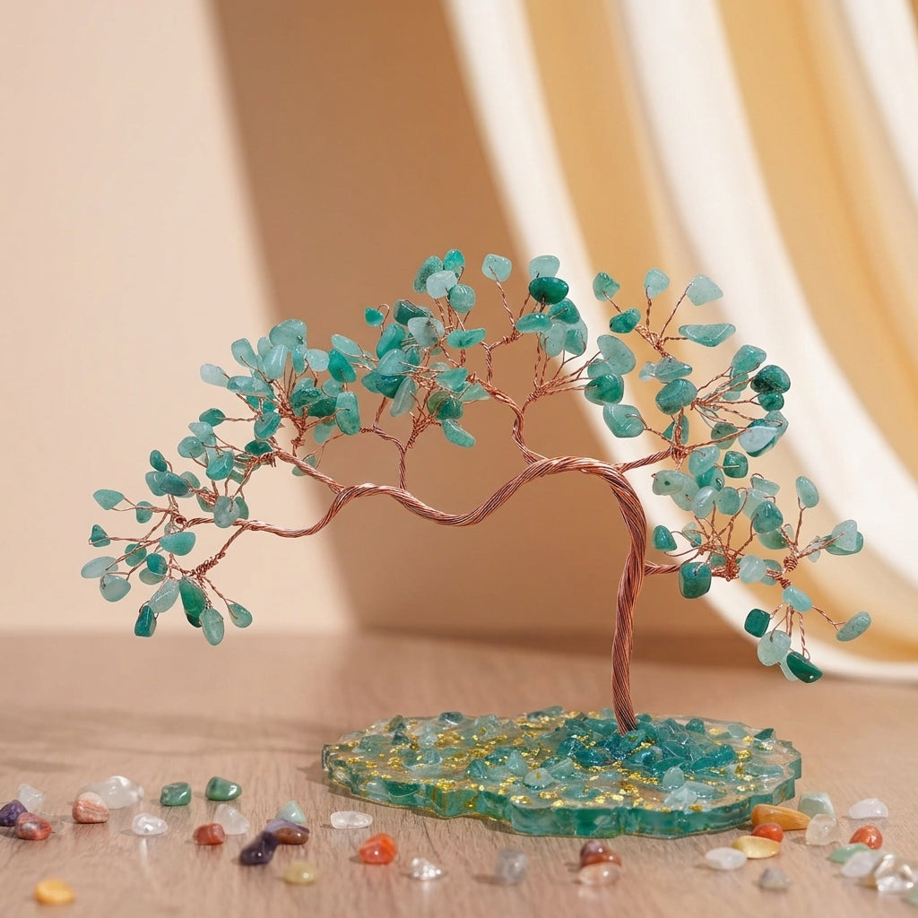 Arbre de Vie Citrine, Améthyste, Aventurine et 7 Chakras – Sept Énergies, Agate