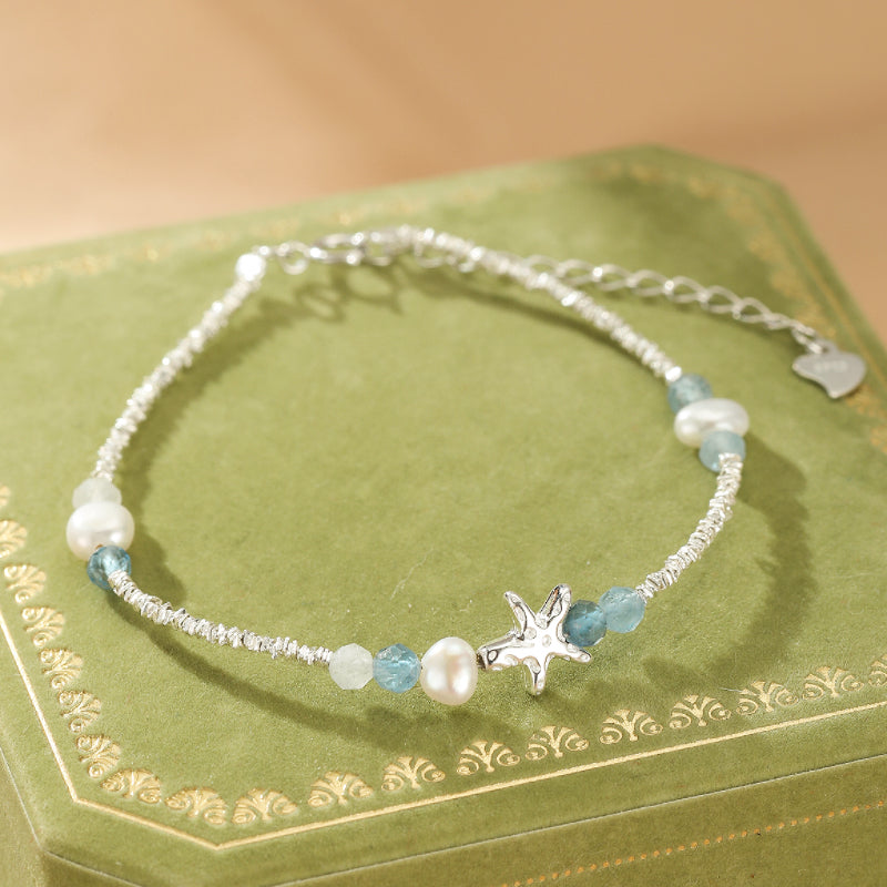 Bracelet Aigue-Marine – Vol Marin, Argent S925