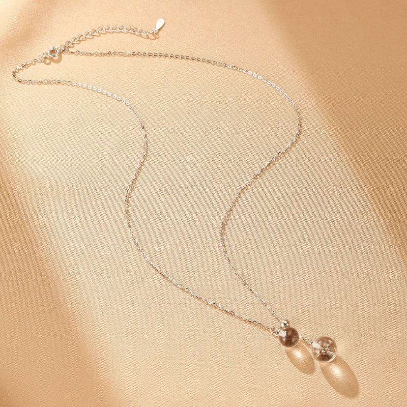 Collier Cristal de Roche – Goutte Lumineuse, Argent