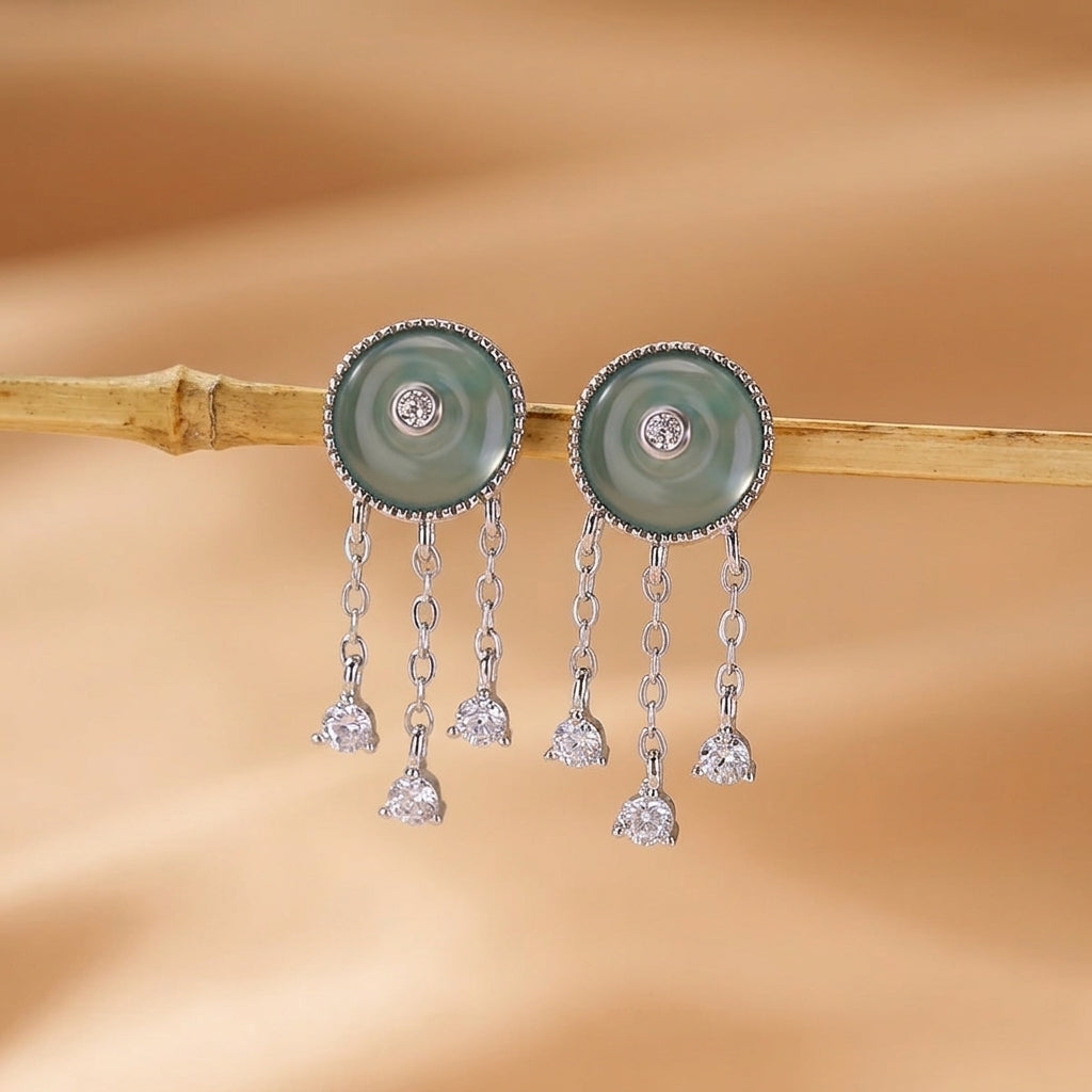Boucles d'oreilles Jadéite Bleue – Beauté Envoûtante, Argent