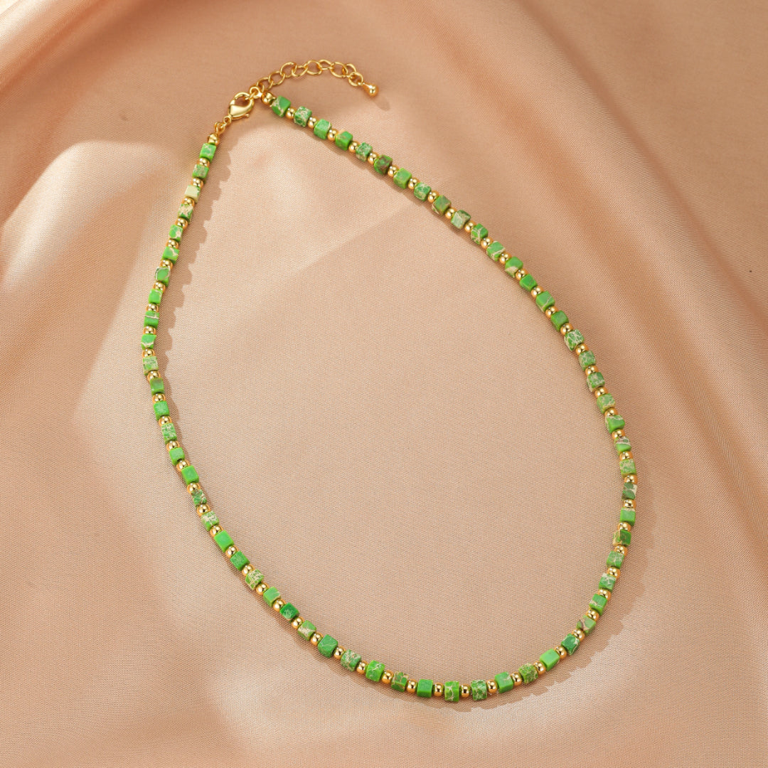 Collier/Bracelet Jaspe Rouge/Vert – Éclat Bohème