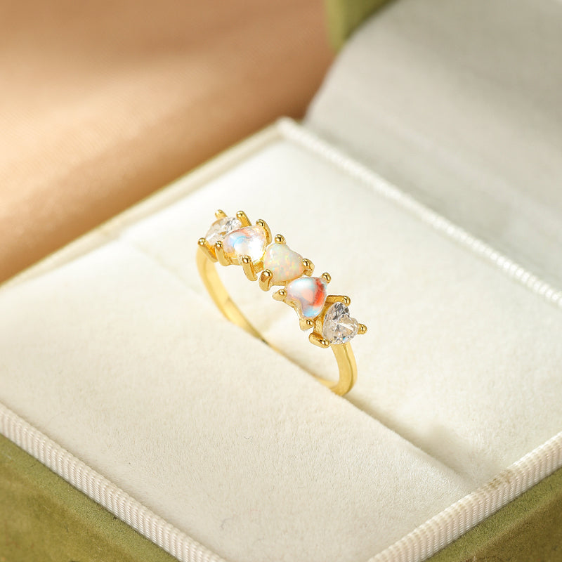 Bague Pierre de Lune – Charme Bohème, Argent Plaqué Or