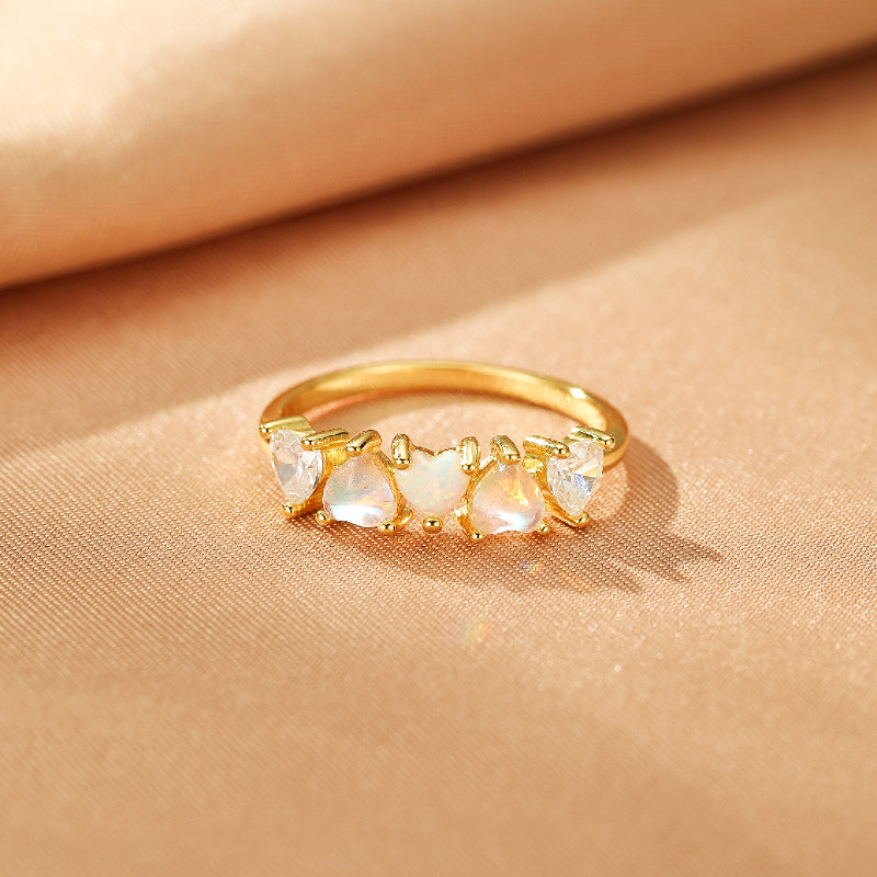 Bague Pierre de Lune – Charme Bohème, Argent Plaqué Or