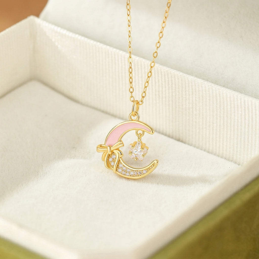 Collier Lune – Essence Lunaire, Argent Plaqué Or