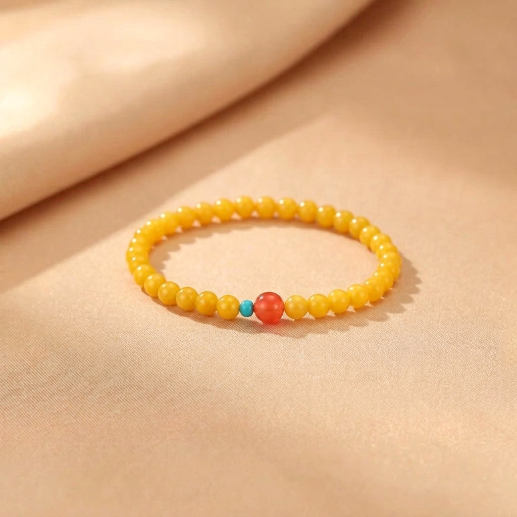 Bracelet Ambre, Agate et Turquoise - Mémoire de la Terre