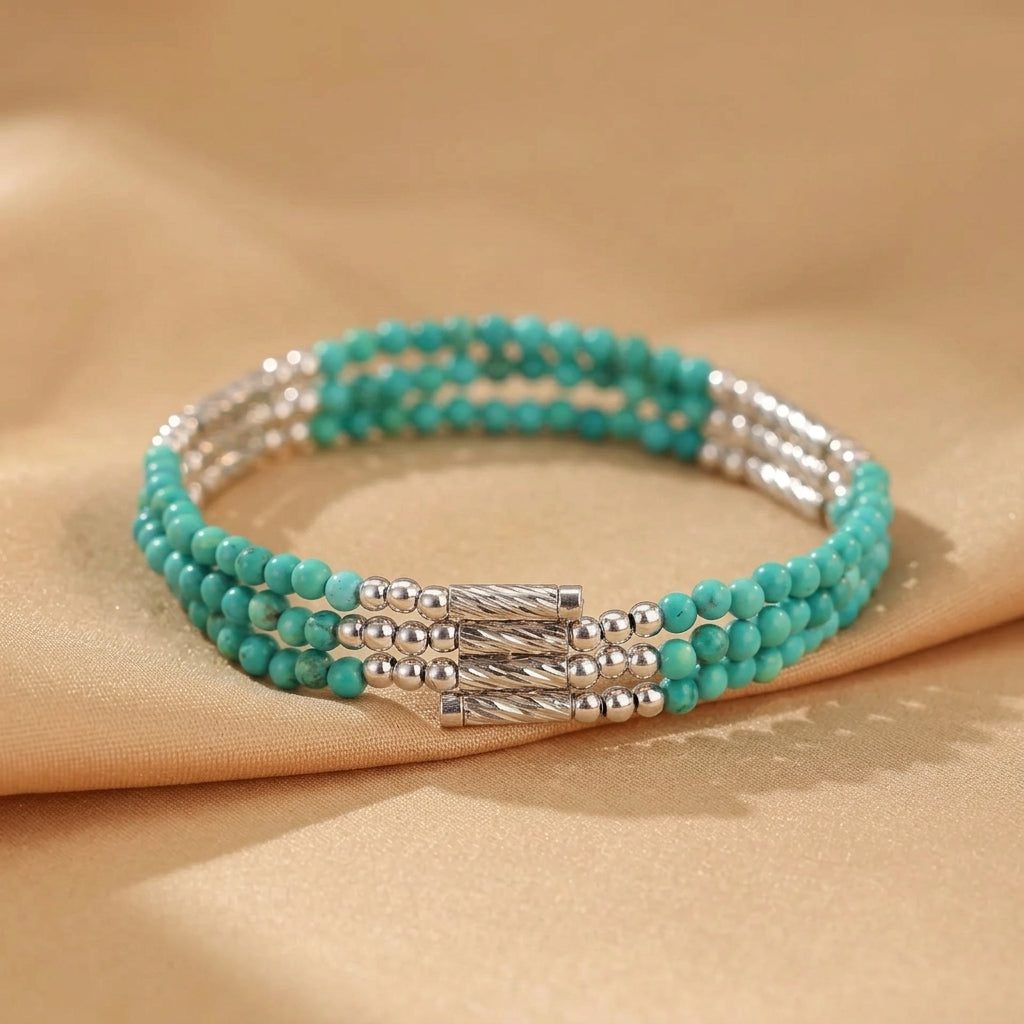 Turquoise Bracelet – Azure Glow, Silver