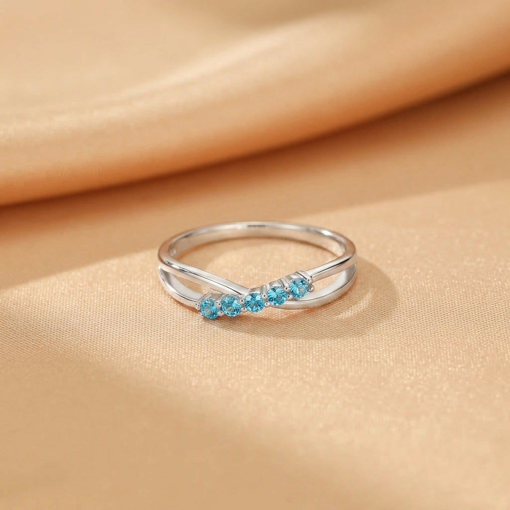 Bague Topaze – Onde Scintillante, Argent