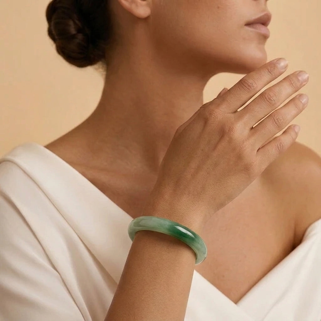 Bracelet Jonc Jade Vert – Symbole de Chance