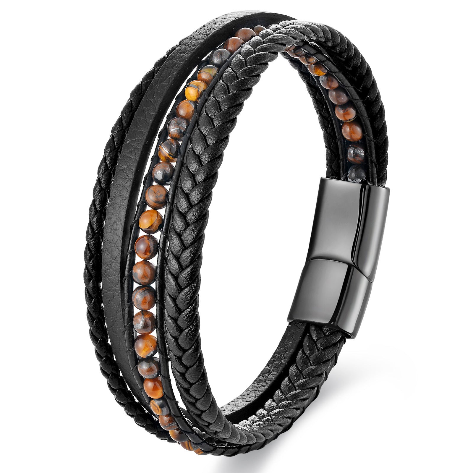 Men's Lava Stone Leather Bracelet – Raw Energy