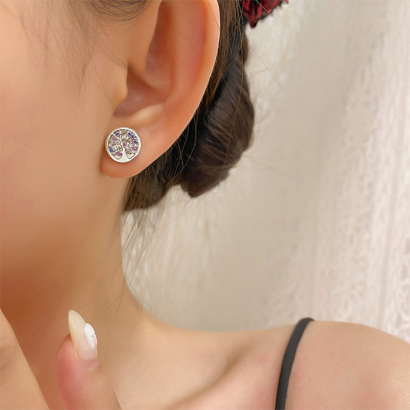 Boucles d'Oreilles Arbre de Vie – Vie Florissante, Argent