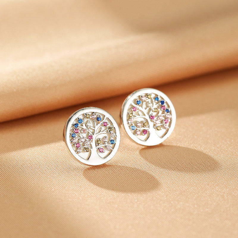 Boucles d'Oreilles Arbre de Vie – Vie Florissante, Argent