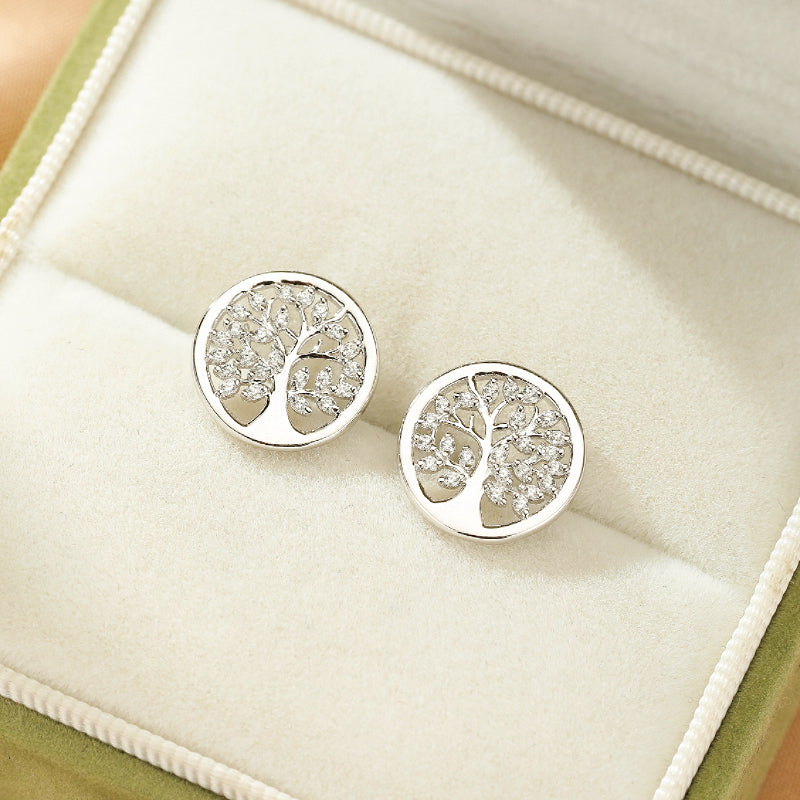 Boucles d'Oreilles Arbre de Vie – Harmonie Sacrée, Argent S925