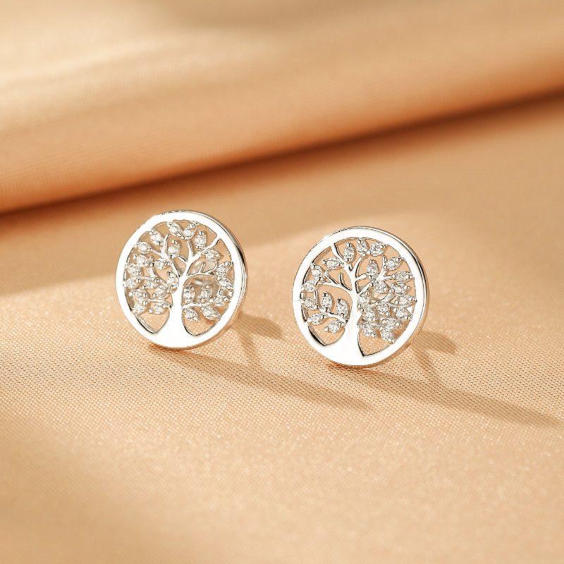 Boucles d'Oreilles Arbre de Vie – Harmonie Sacrée, Argent S925