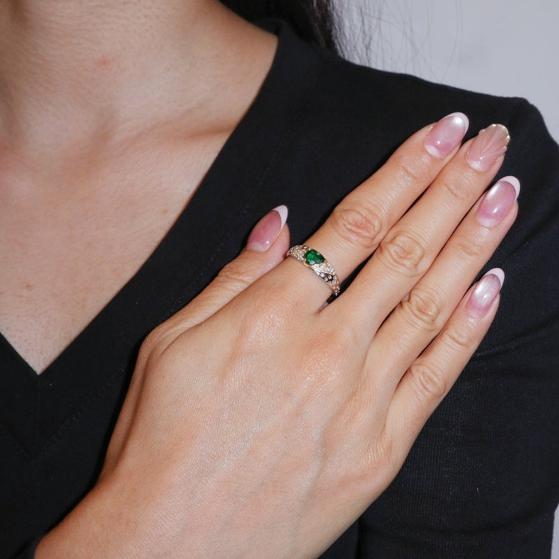 Bague Émeraude – Larme d'Émeraude, Argent 925