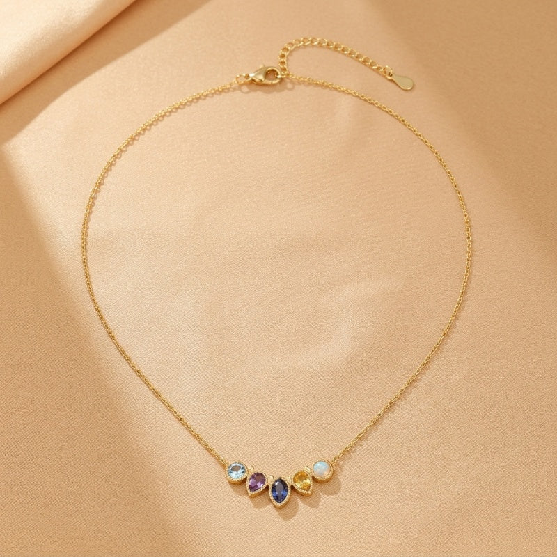Collier Labradorite, Topaze, Lolite et Améthyste – Mélodie des Pierres, Argent Plaqué Or 14K
