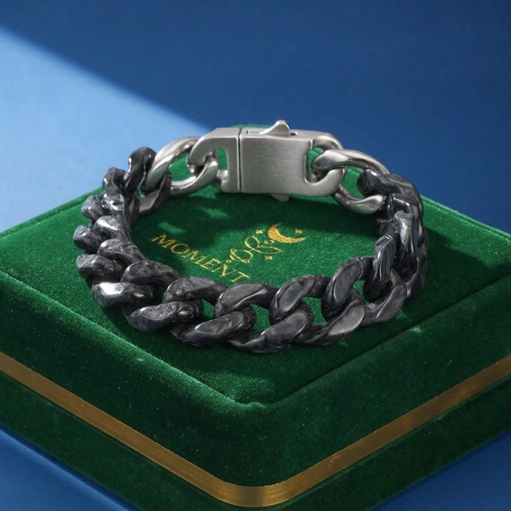 Bracelet Homme Jadéite Noire – Guerrier Silencieux