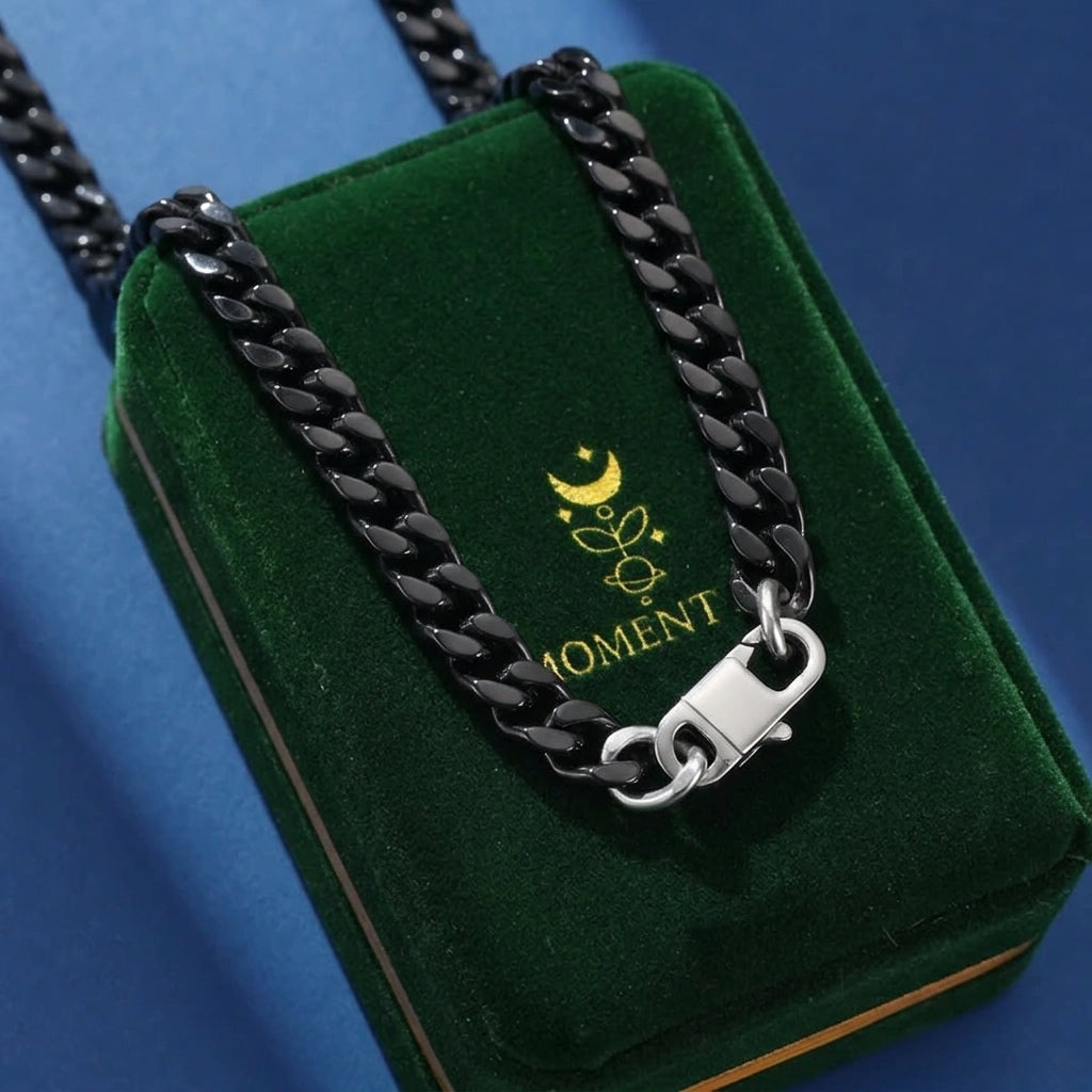 Collier Homme Jadéite Noire – Héritage des Rois