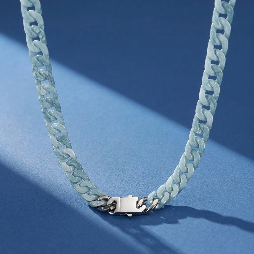 Collier Homme Jadéite Bleue – Esprit Souverain