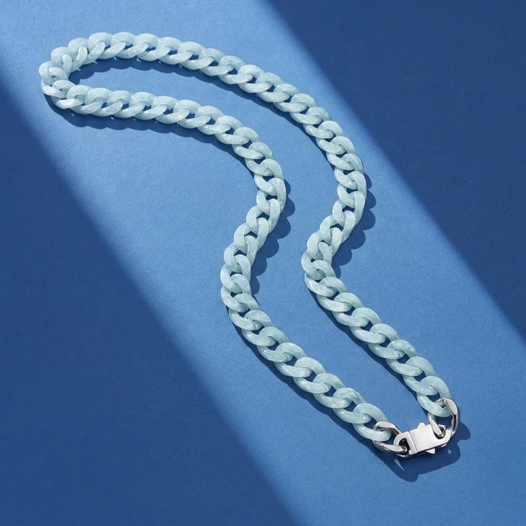 Collier Homme Jadéite Bleue – Esprit Souverain