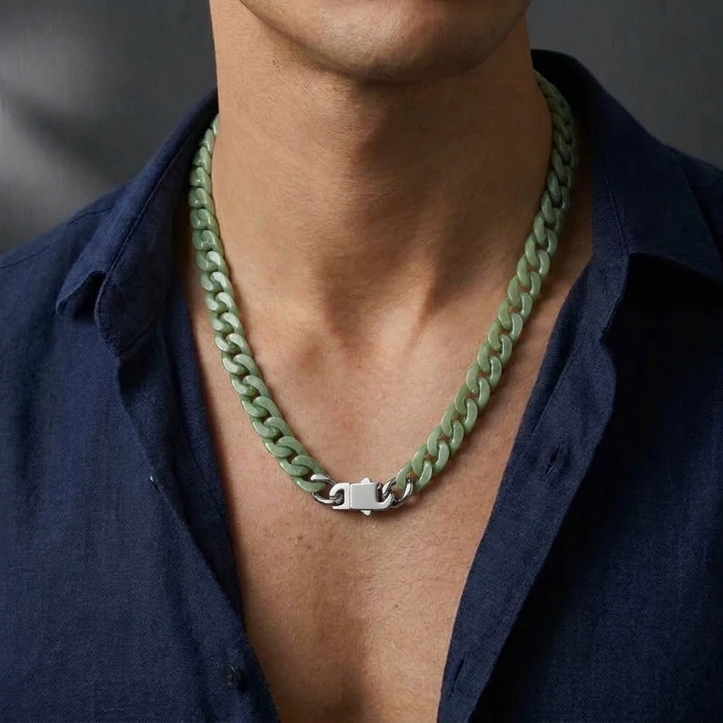 Collier Homme Jadeïte – Gardien du Temple