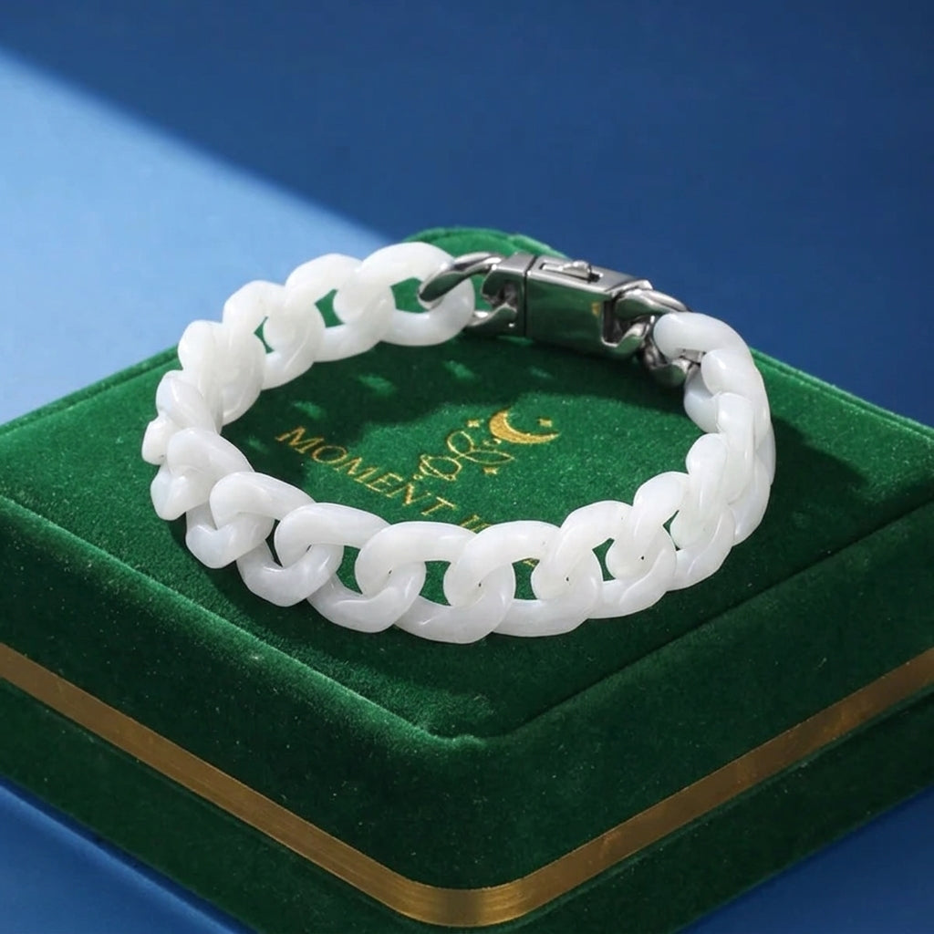 Bracelet Homme Jade Blanc – Force du Tigre