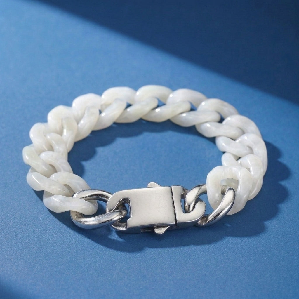 Bracelet Homme Jade Blanc – Force du Tigre