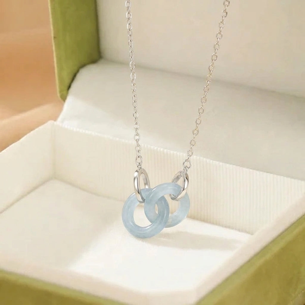 Collier Jadéite Bleue – Éden Minéral, Argent