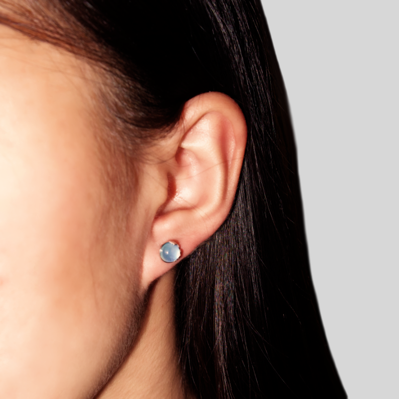 Boucles d'oreilles Aigue marine – Océan Serein, Argent