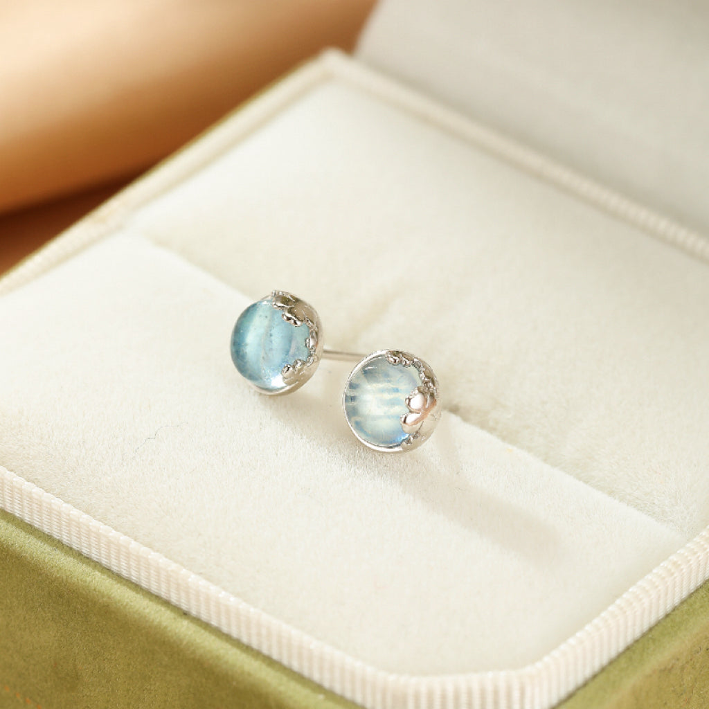 Boucles d'oreilles Aigue marine – Océan Serein, Argent